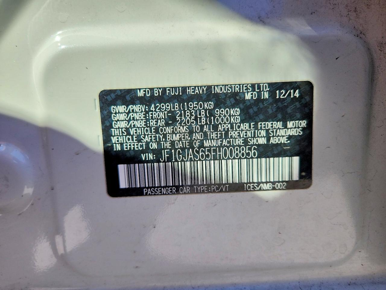 2015 Subaru Impreza Sport Limited - zdjęcie 12