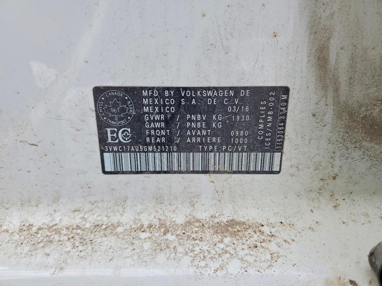 2016 Volkswagen Golf Sportwagen S - zdjęcie 12