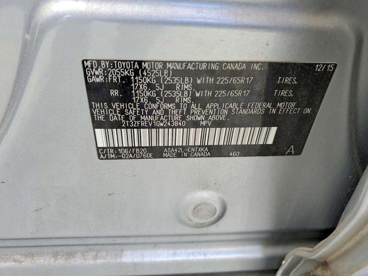 2016 Toyota Rav4 Le - zdjęcie 13