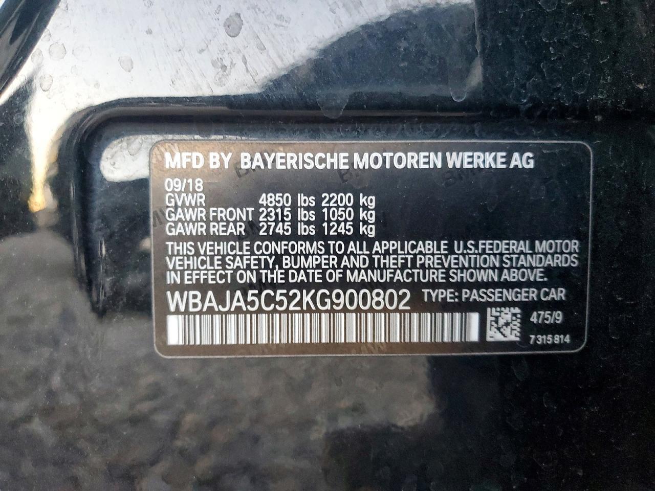 2019 BMW 530 I - zdjęcie 12