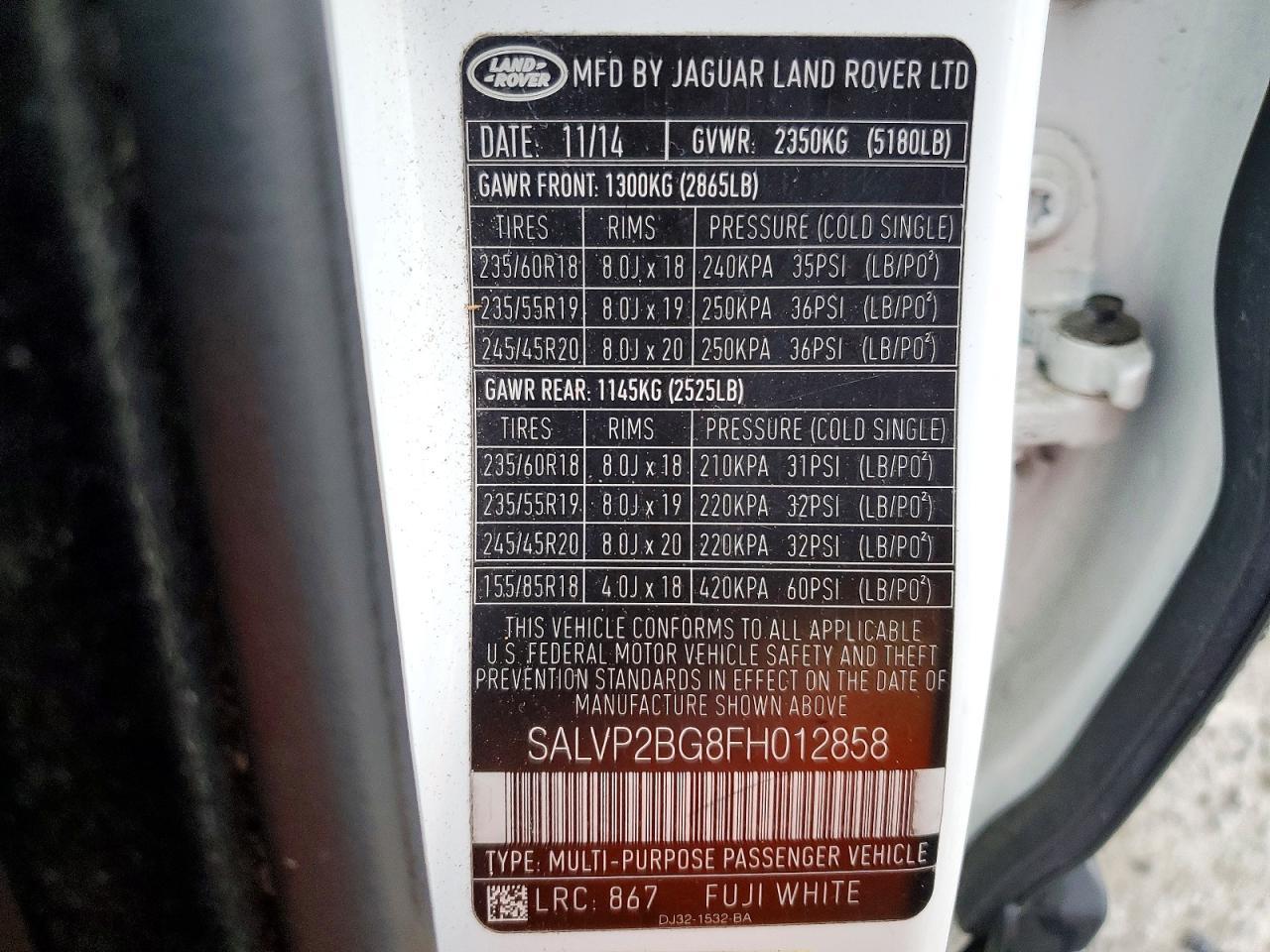 2015 Land Rover Range Rover Evoque Pure Plus - zdjęcie 14