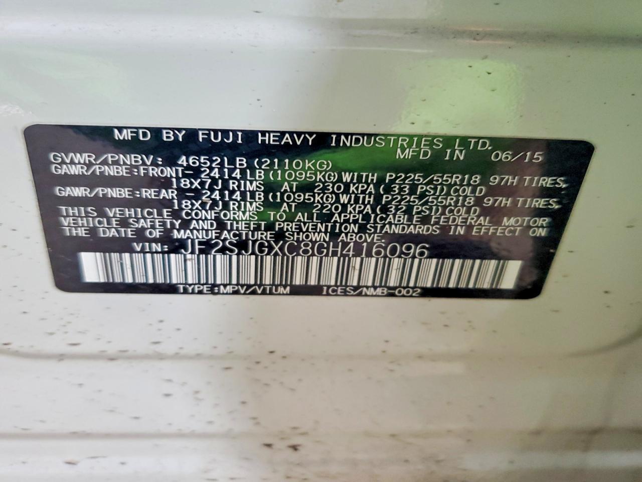 2016 Subaru Forester 2.0Xt Touring - zdjęcie 12