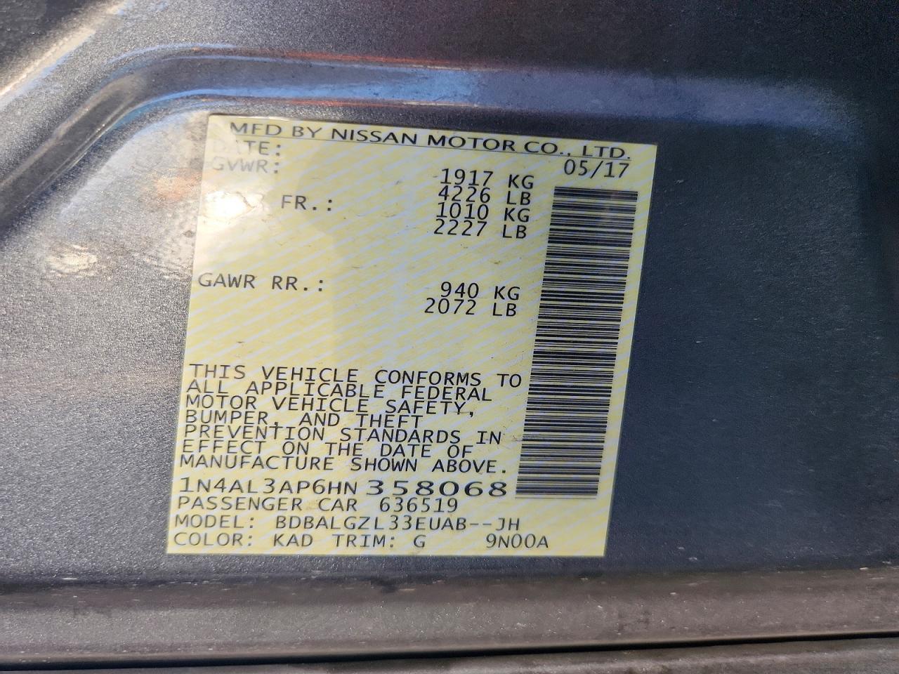 2017 Nissan Altima 2.5 - zdjęcie 12