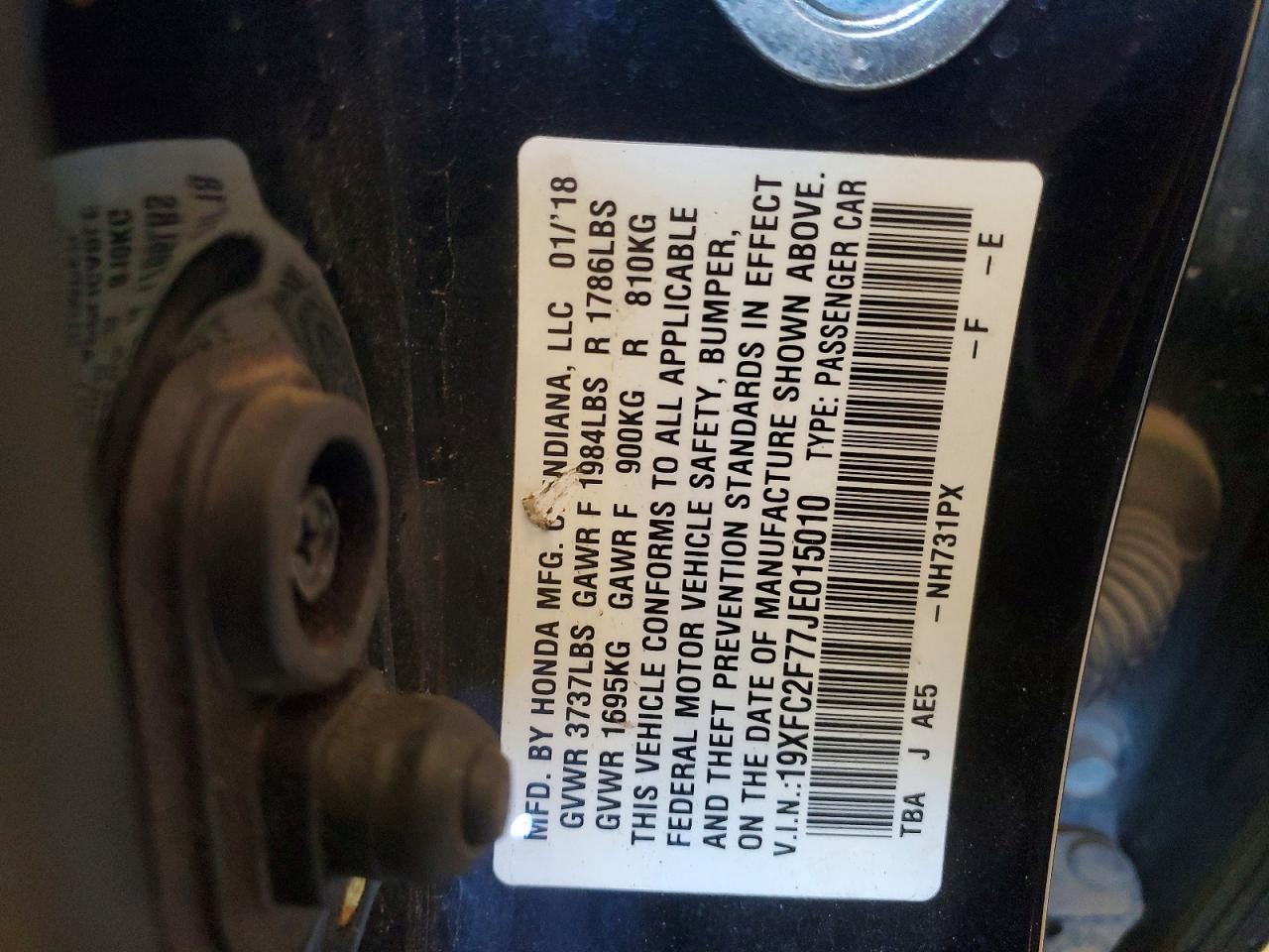 2018 Honda Civic Ex - zdjęcie 12