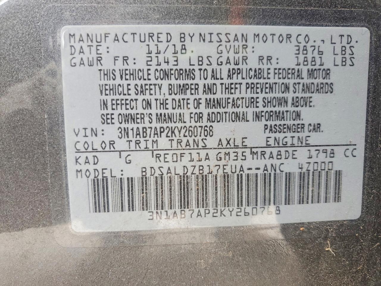 2019 Nissan Sentra Sv - zdjęcie 13