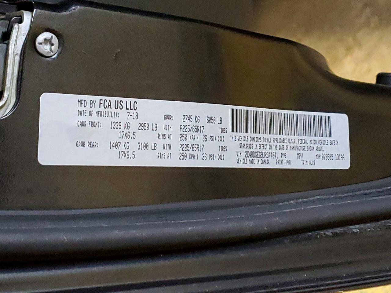 2018 Dodge Grand Caravan Gt - zdjęcie 14