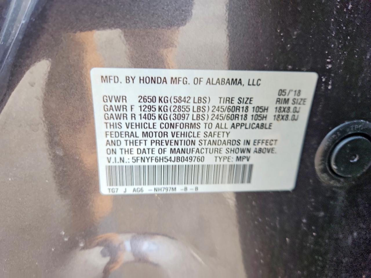 2018 Honda Pilot Exl - zdjęcie 13