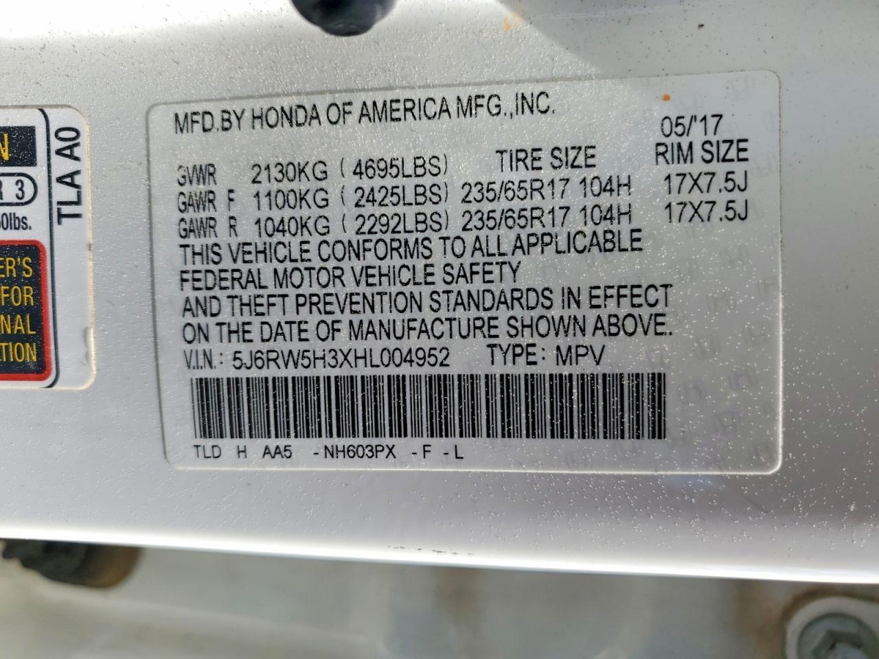 2017 Honda Cr-V Lx - zdjęcie 13