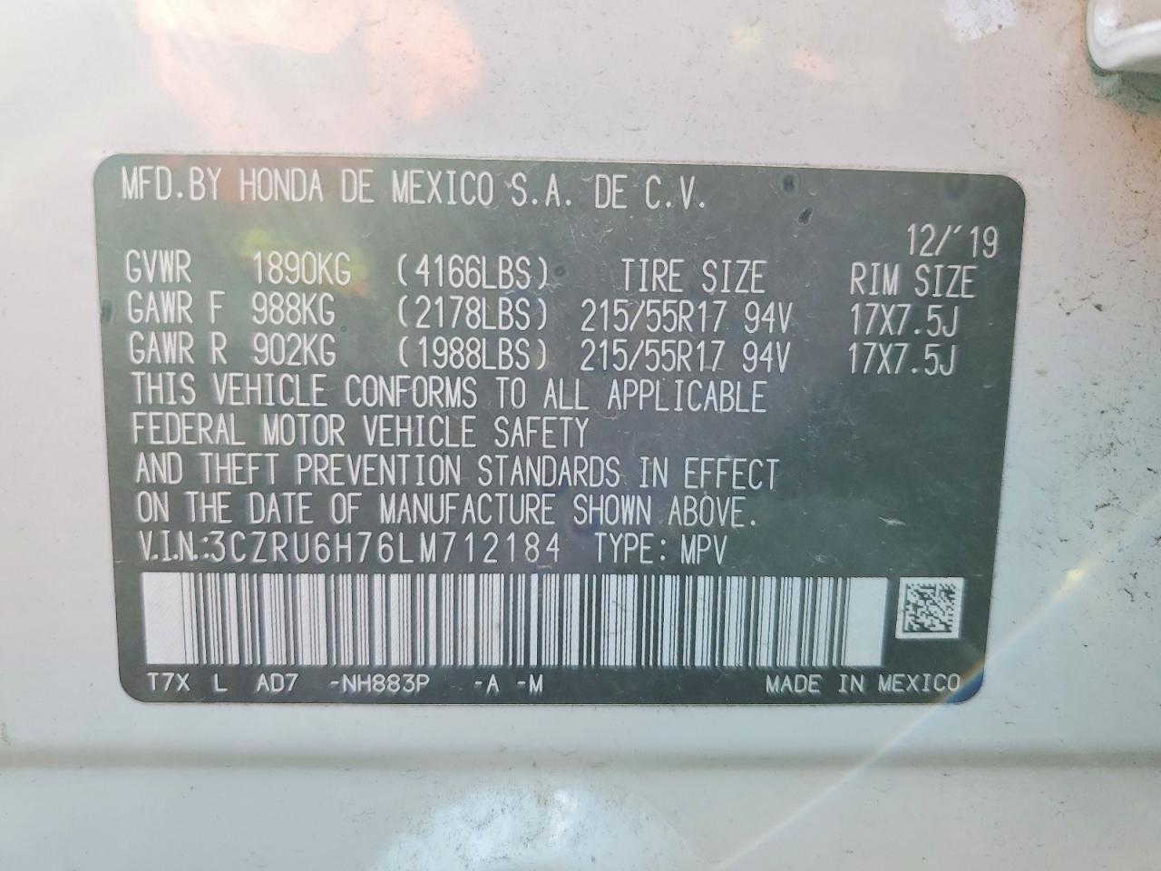 2020 Honda Hr-V Exl - zdjęcie 13