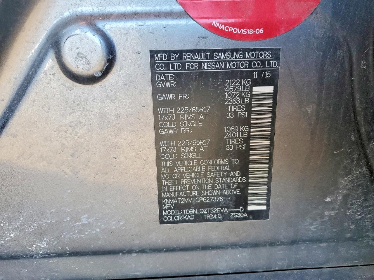 2016 Nissan Rogue Sv - zdjęcie 14