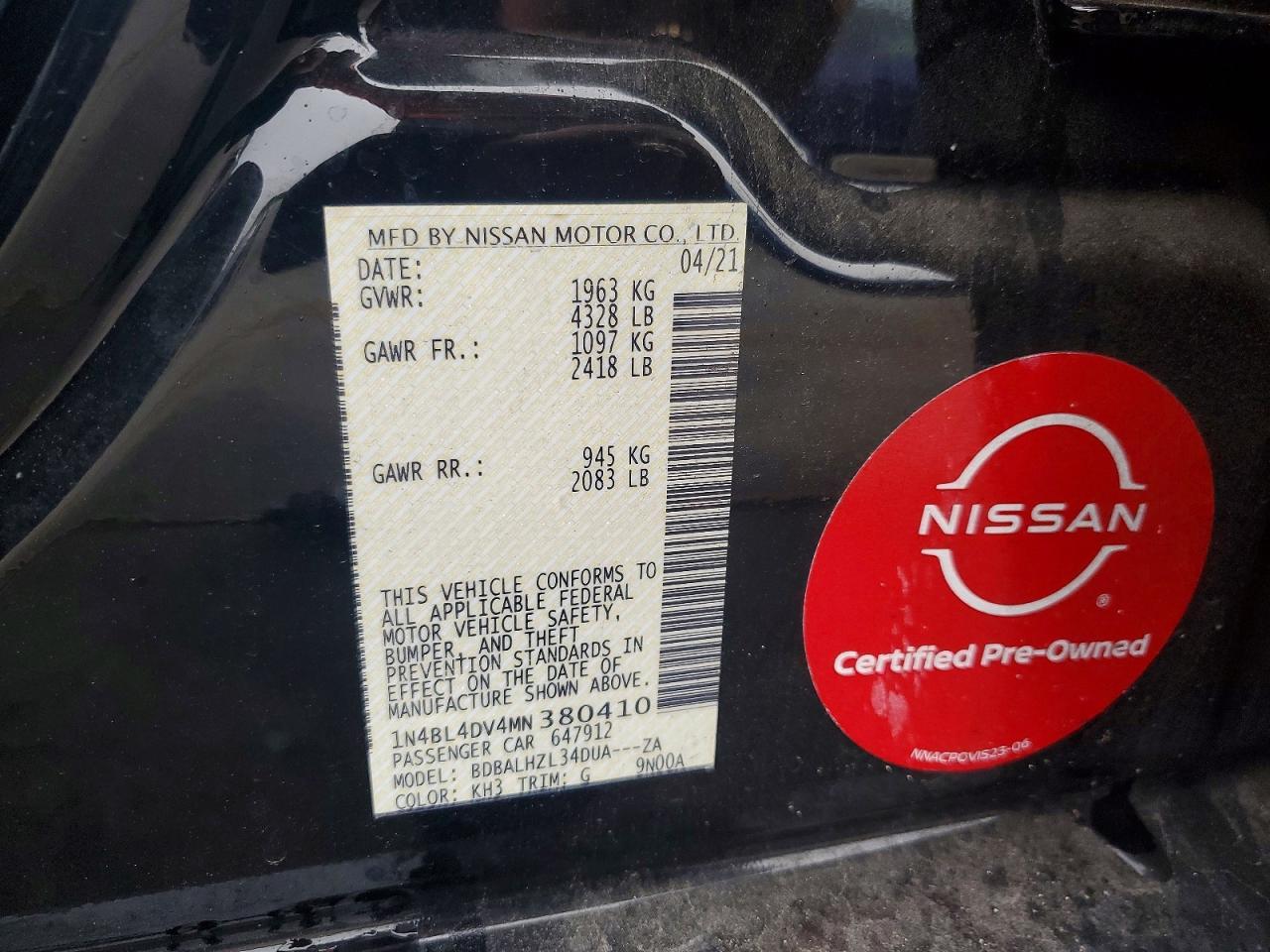 2021 Nissan Altima 2.5 Sv - zdjęcie 12