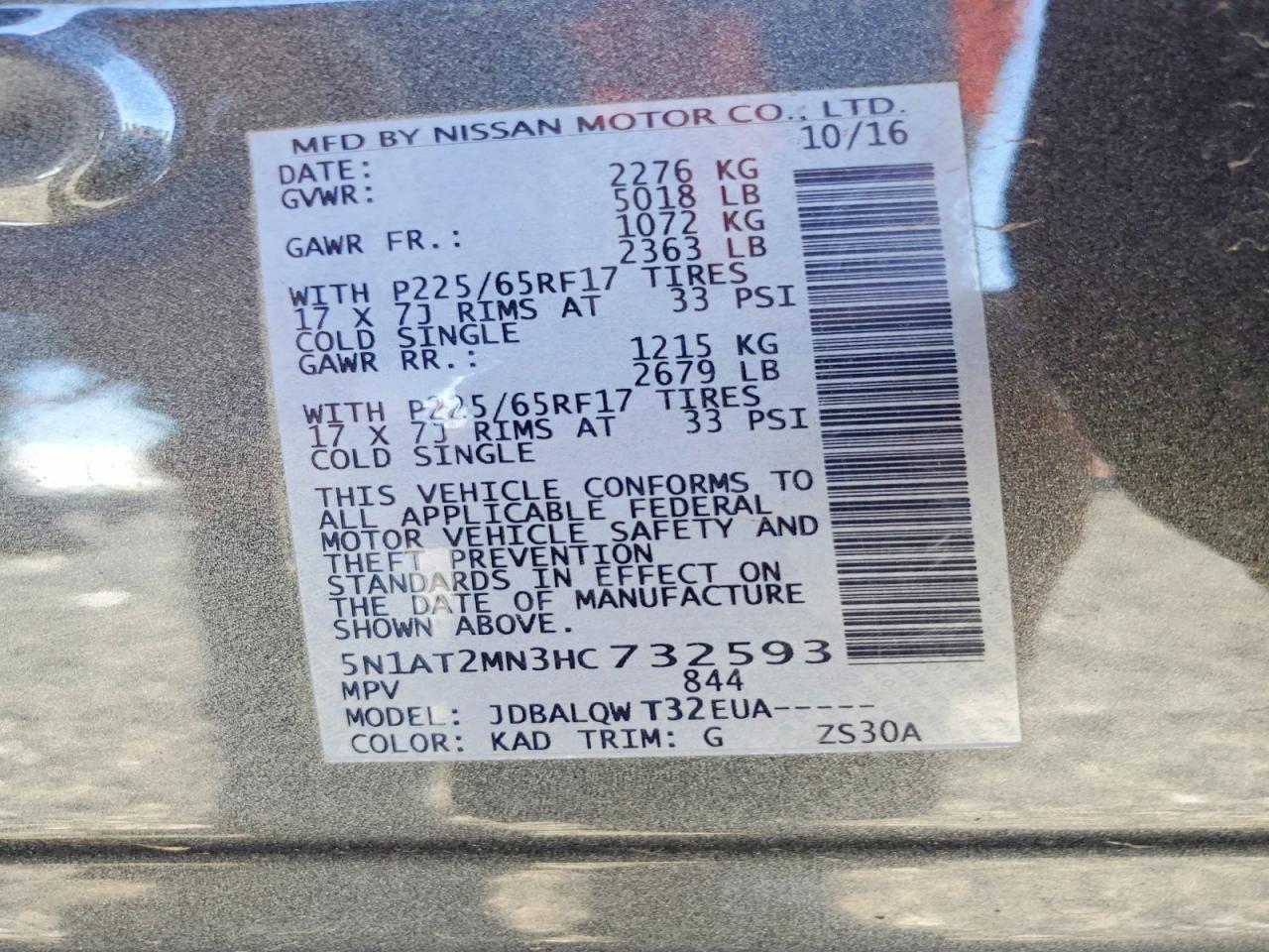 2017 Nissan Rogue Sv - zdjęcie 13