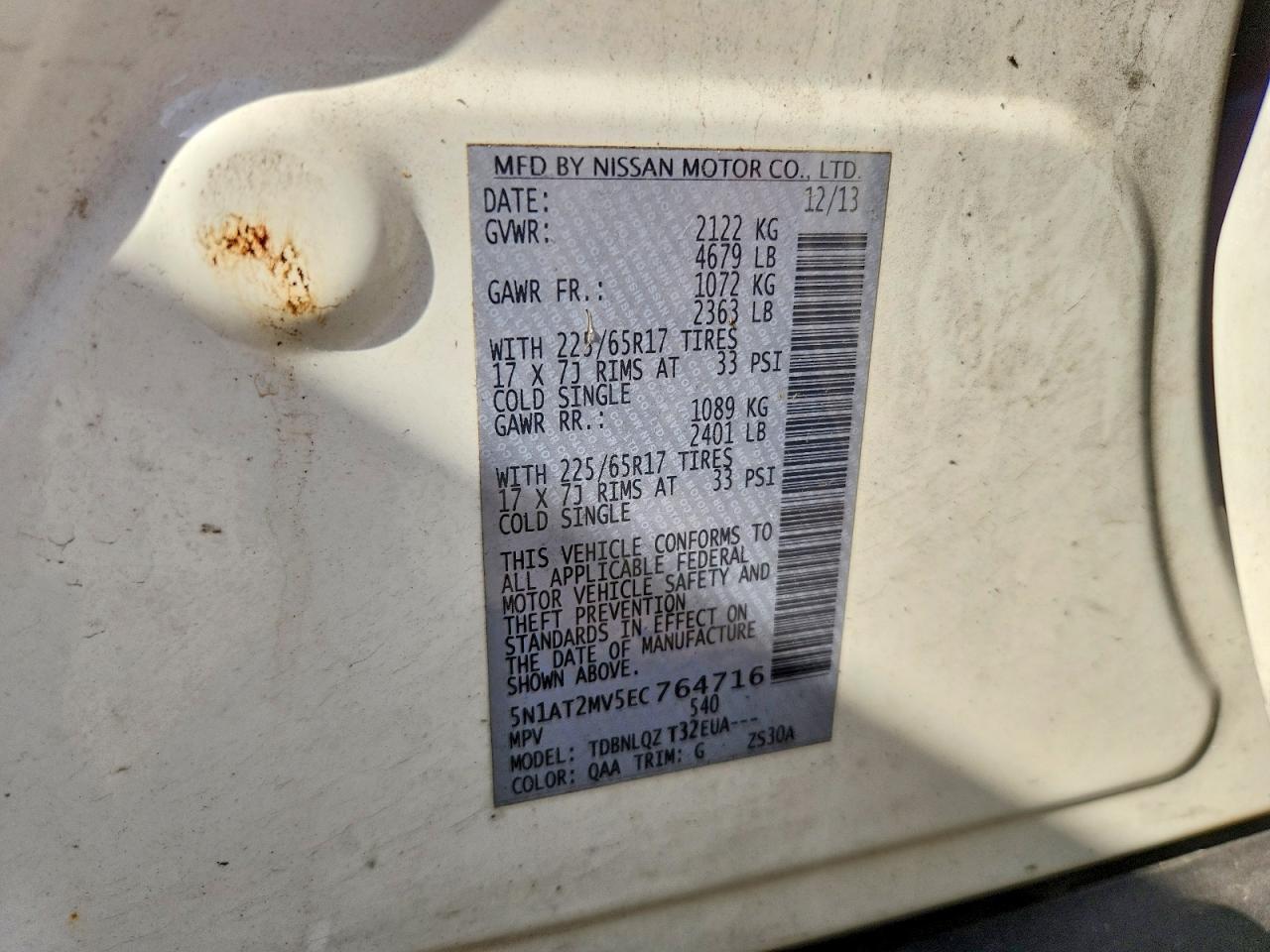 2014 Nissan Rogue Sv - zdjęcie 13