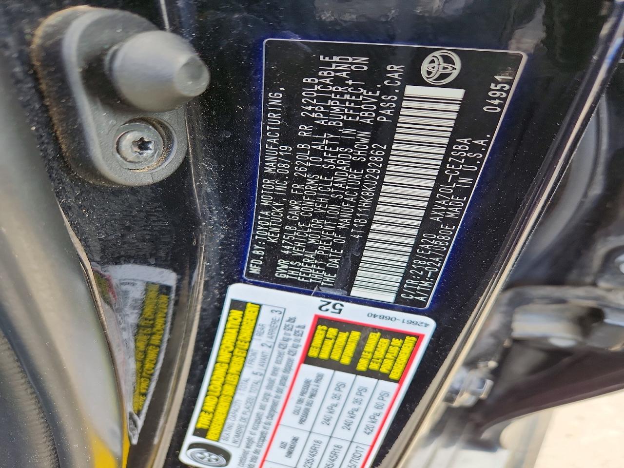 2019 Toyota Camry Se - zdjęcie 12