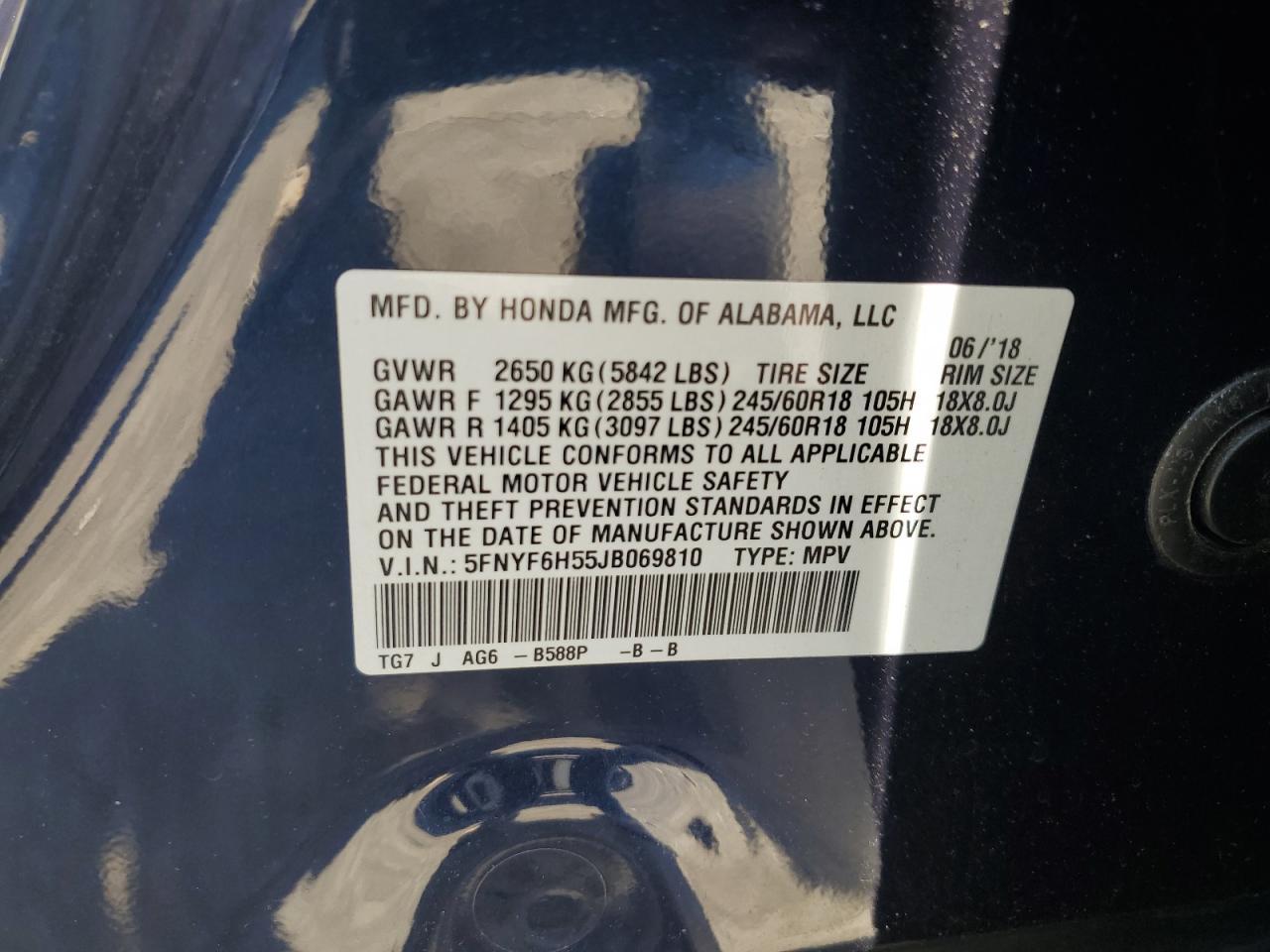 2018 Honda Pilot Exl - zdjęcie 14