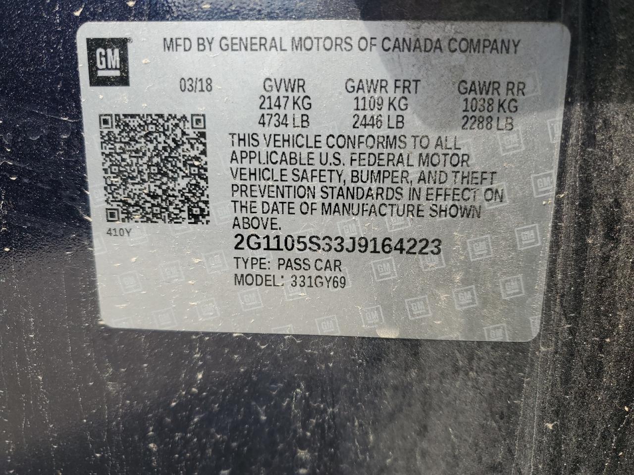 2018 Chevrolet Impala Lt - zdjęcie 12