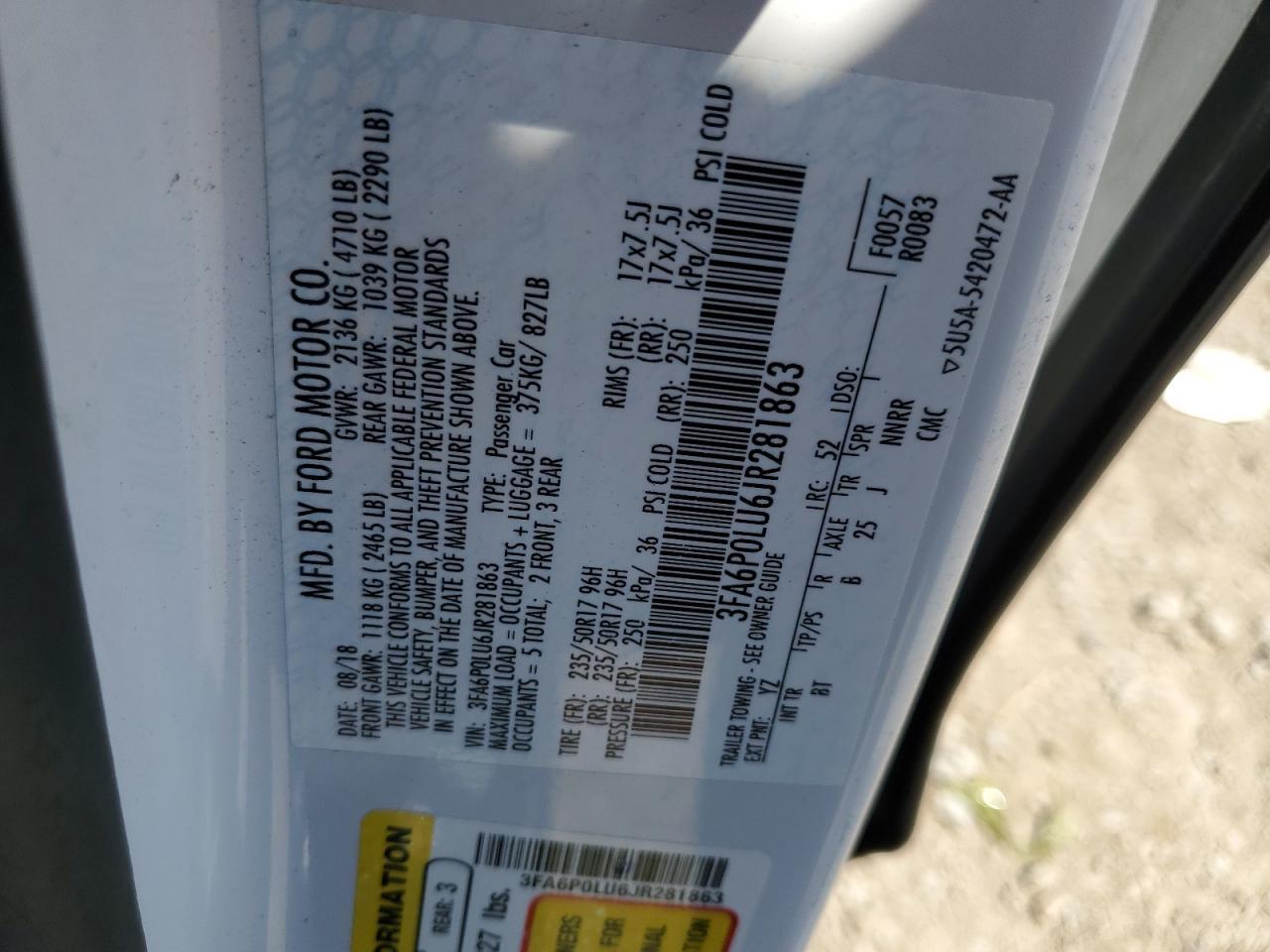 2018 Ford Fusion Se Hybrid - zdjęcie 12
