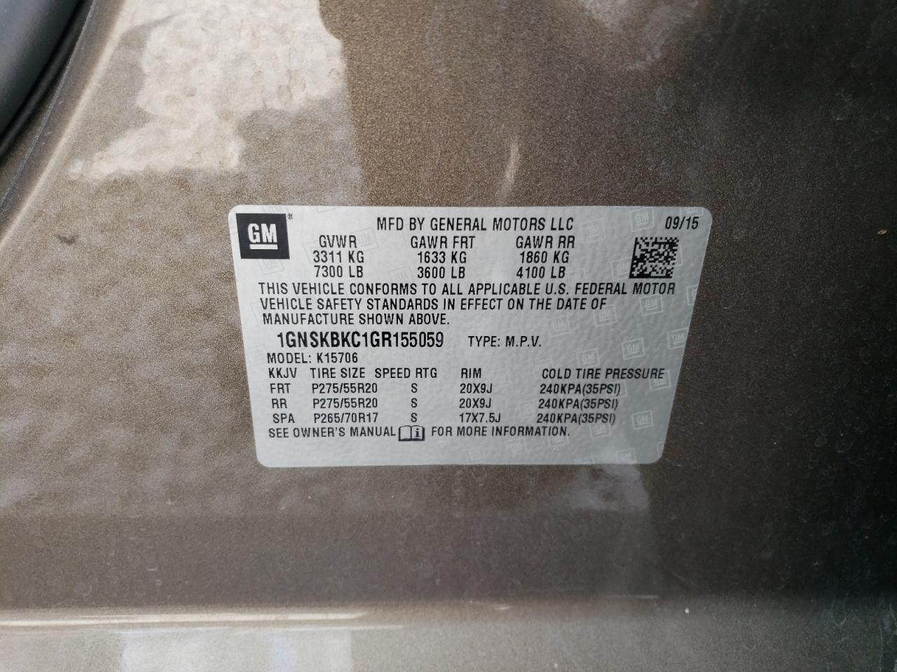 2016 Chevrolet Tahoe K1500 Lt - zdjęcie 13