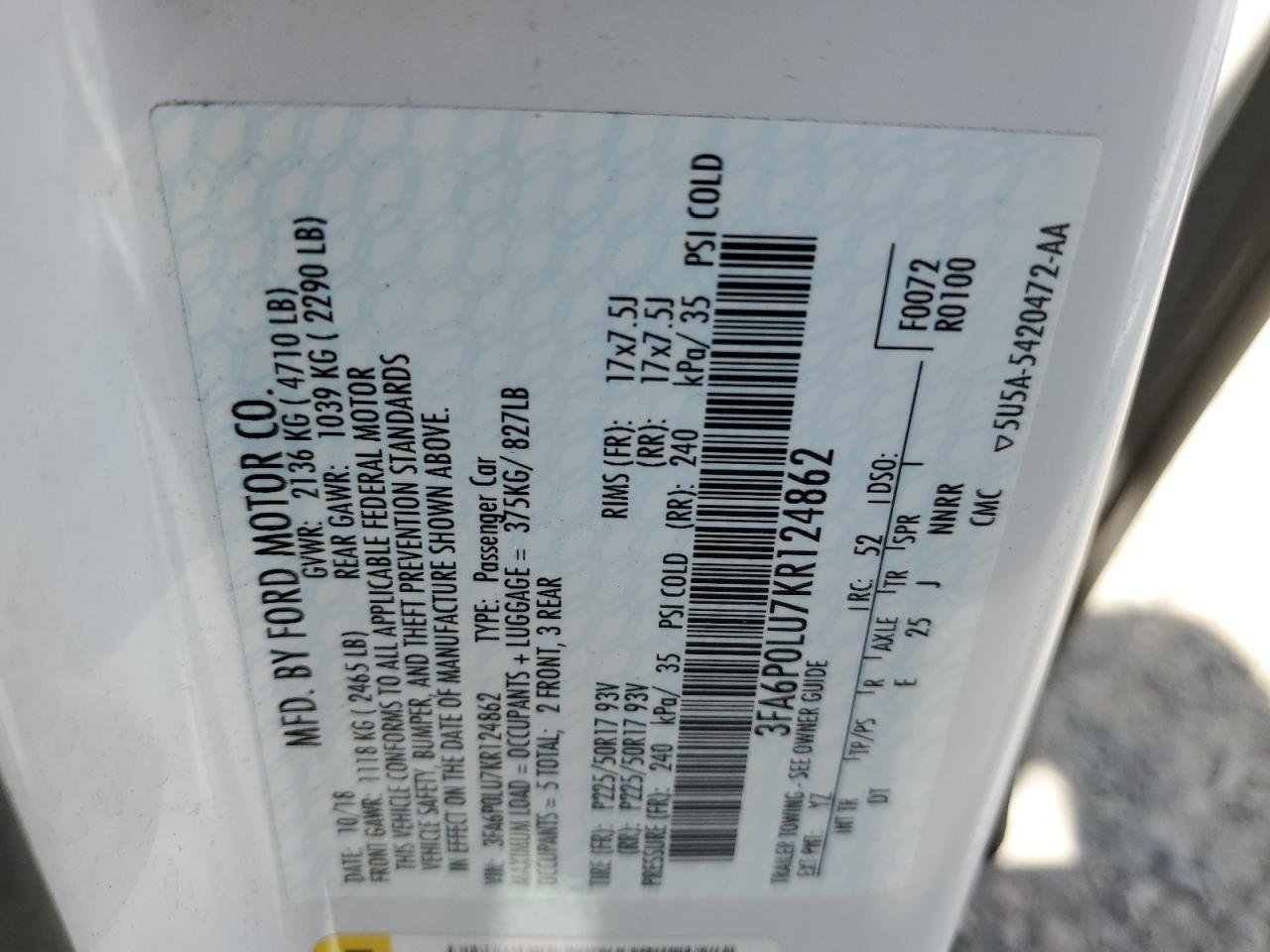 2019 Ford Fusion Se - zdjęcie 12