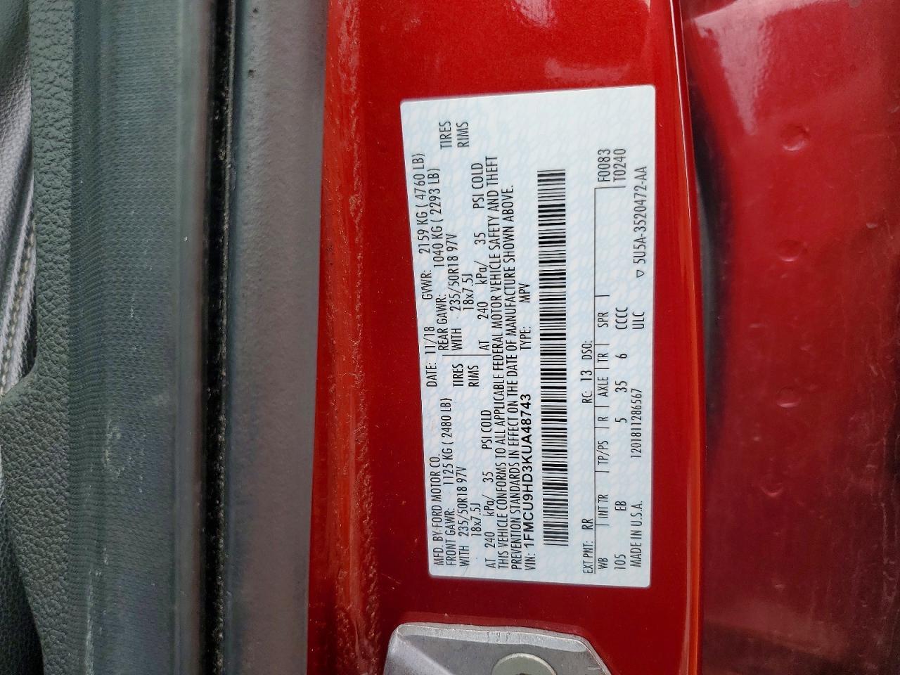 2019 Ford Escape Sel - zdjęcie 13