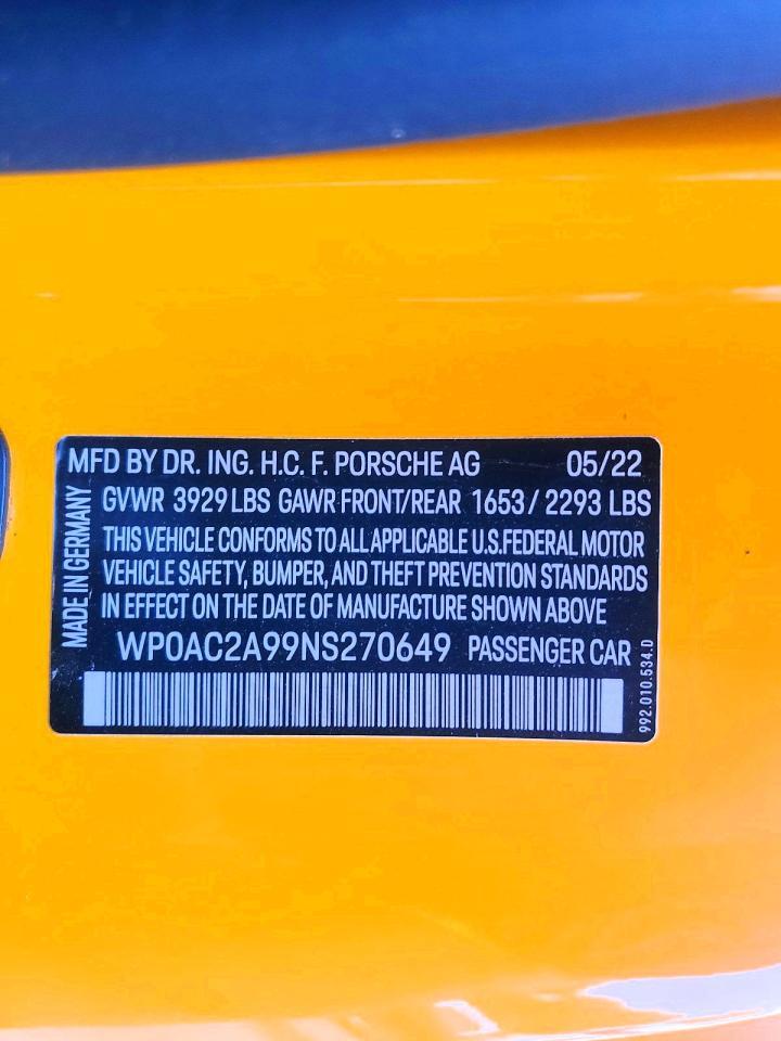 2022 Porsche 911 Gt3 - zdjęcie 12