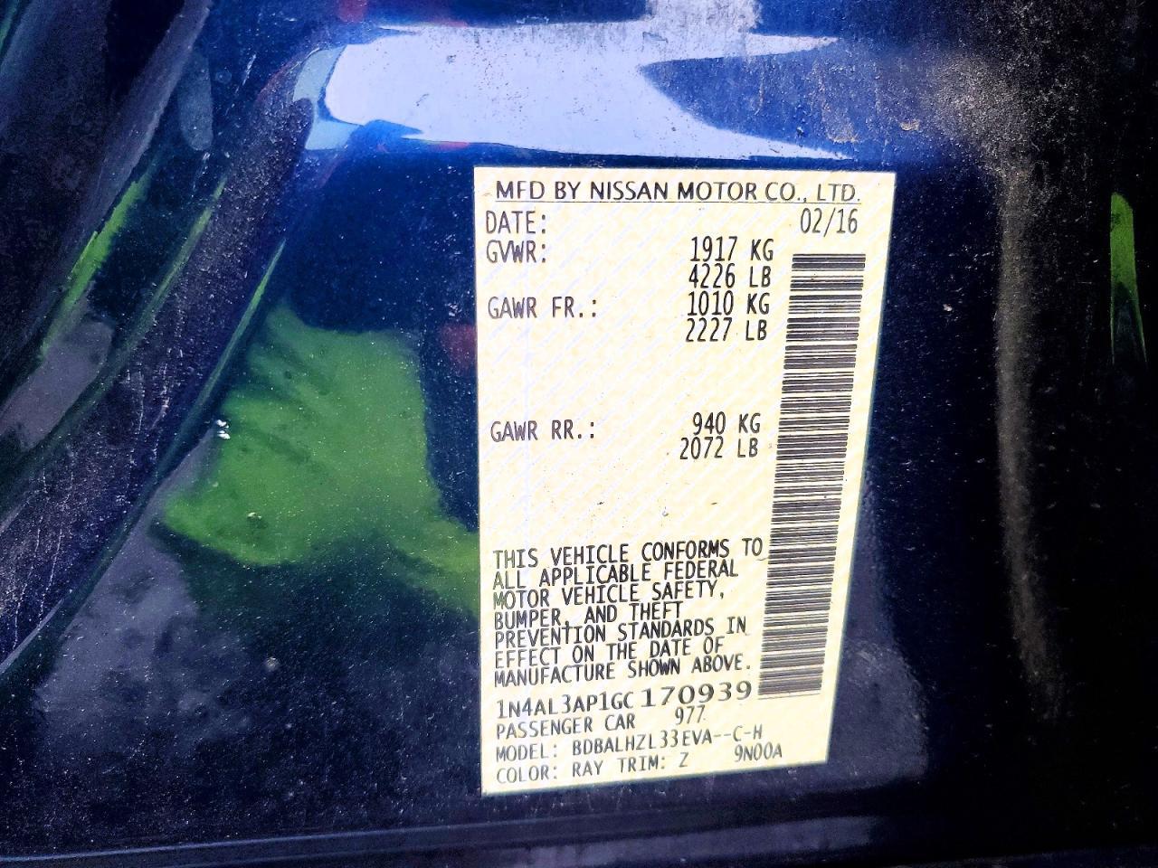 2016 Nissan Altima 2.5 Sr - zdjęcie 12