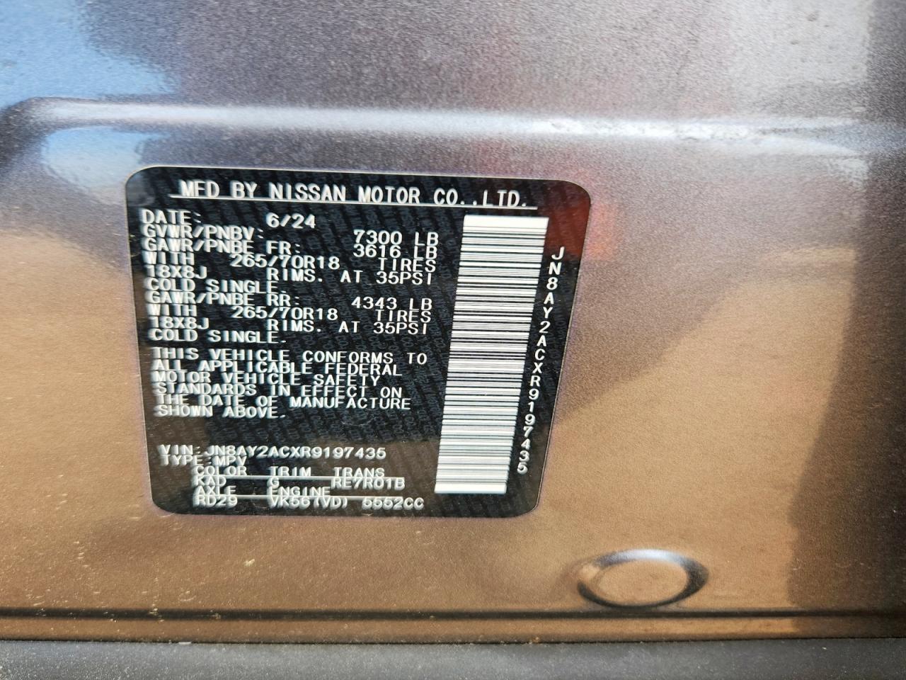 2024 Nissan Armada Sv - zdjęcie 14