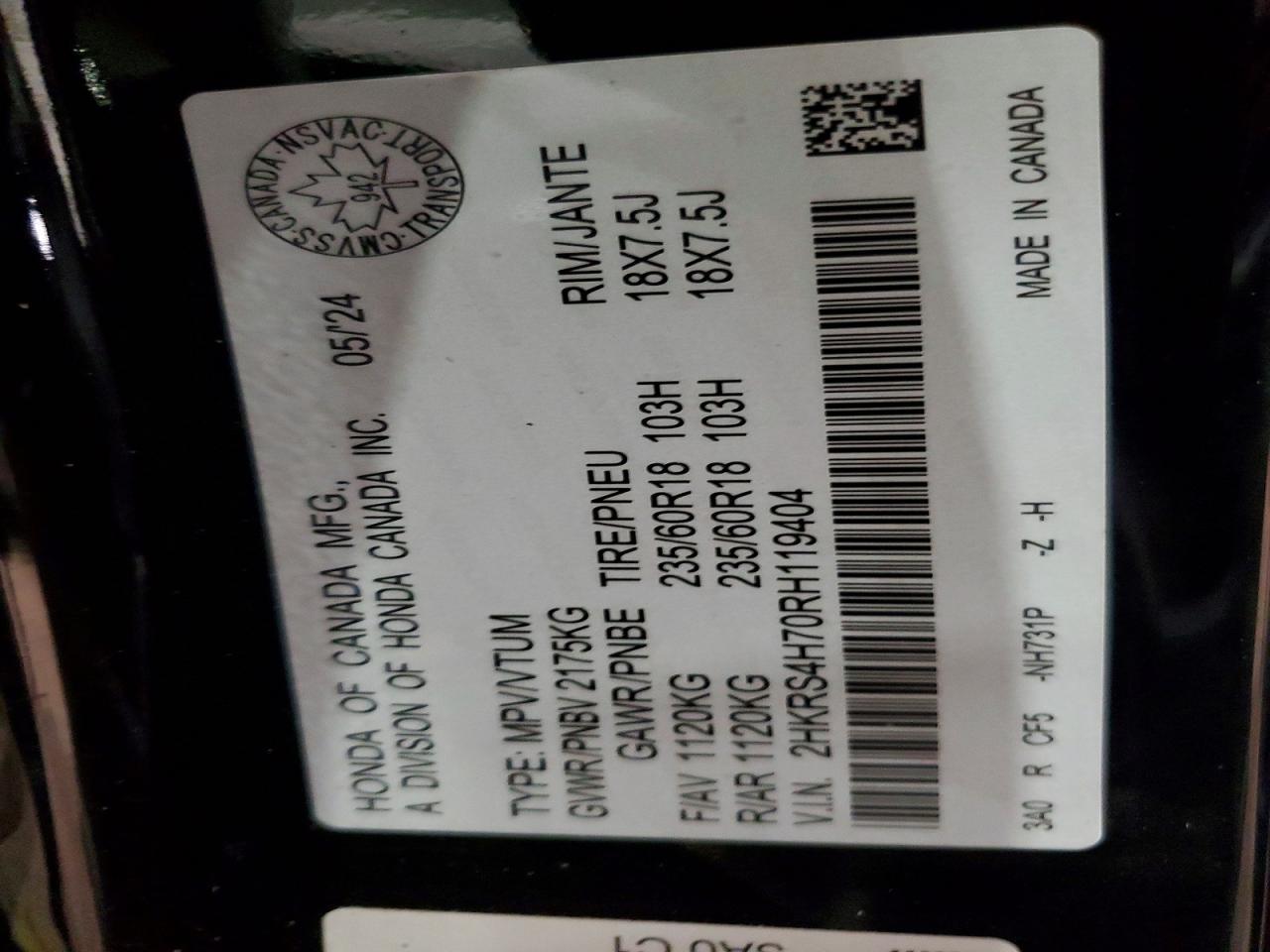 2024 Honda Cr-V Exl - zdjęcie 12