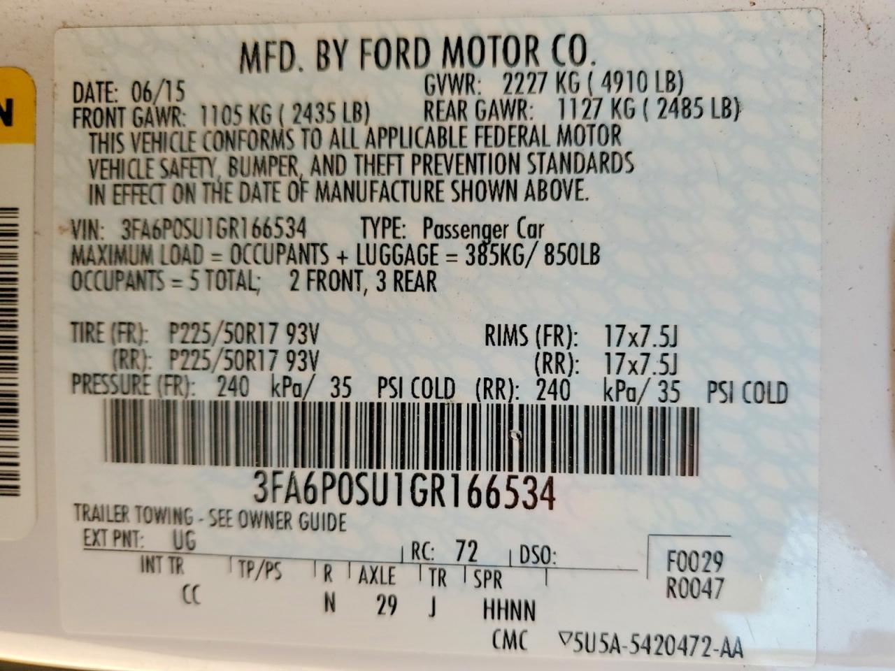 2016 Ford Fusion Titanium Phev - zdjęcie 12