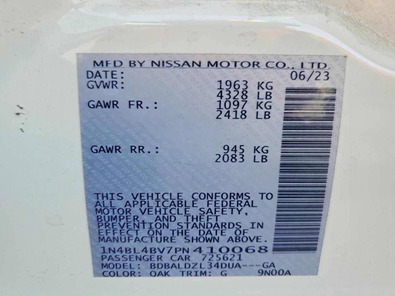 2023 Nissan Altima S - zdjęcie 12