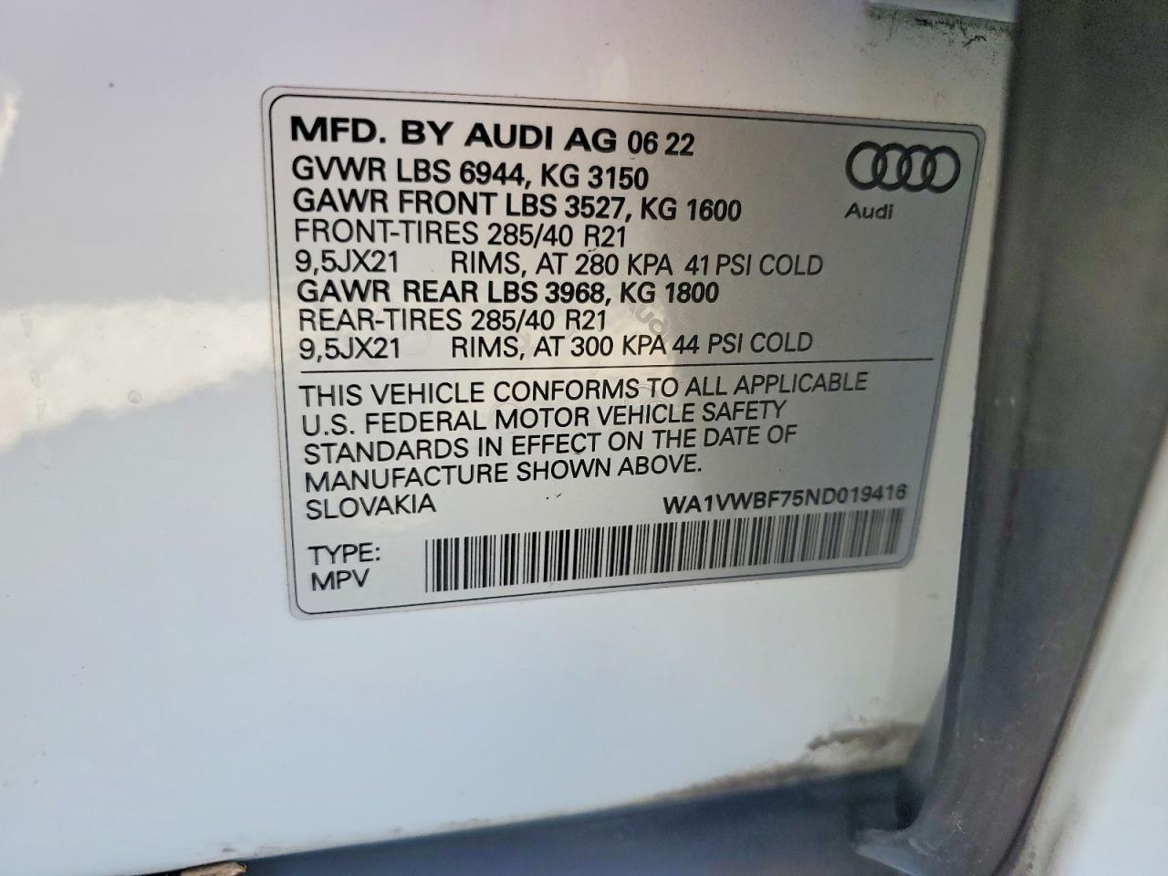 2022 Audi Sq7 Prestige - zdjęcie 13