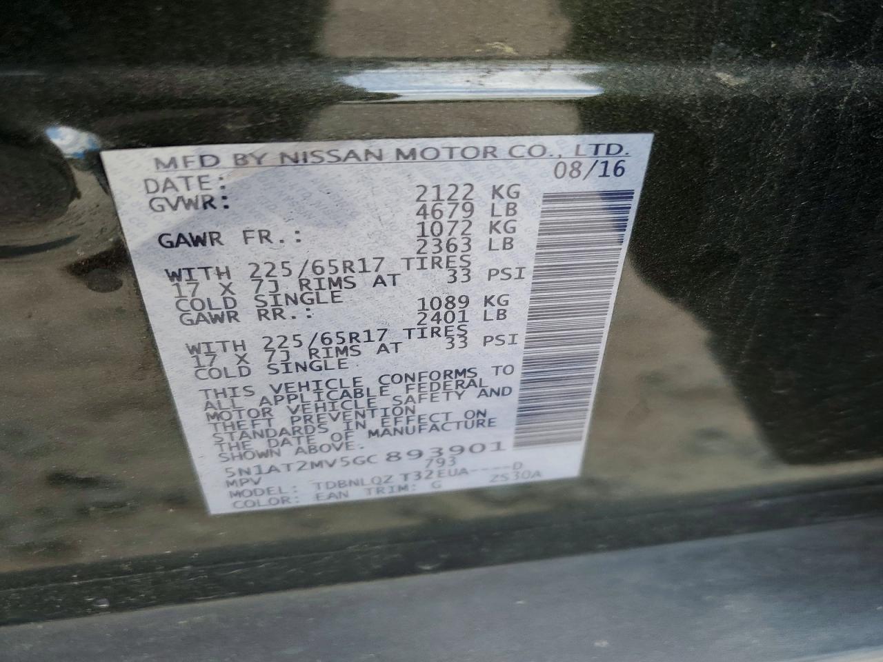 2016 Nissan Rogue Sv - zdjęcie 13