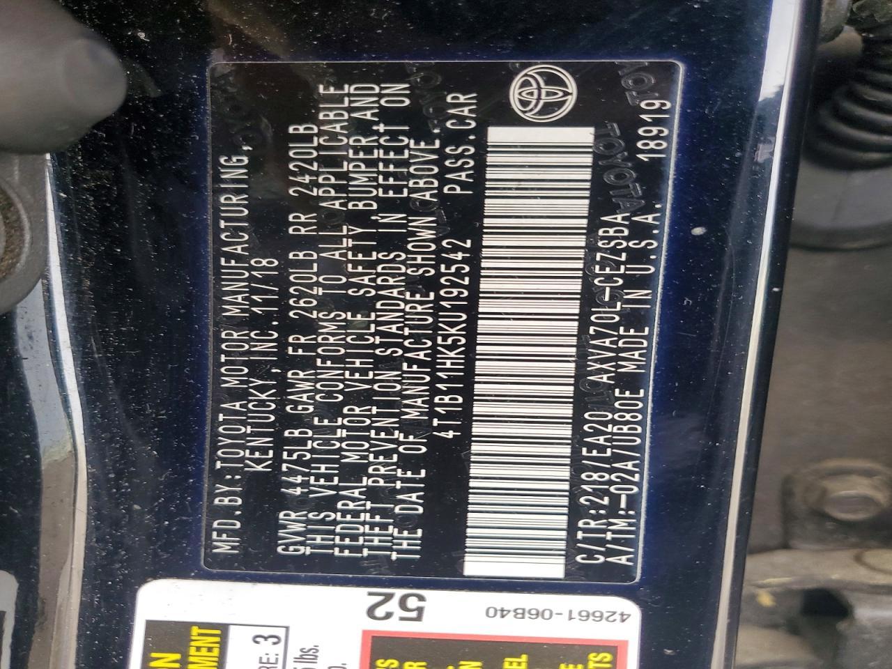 2019 Toyota Camry Se - zdjęcie 12