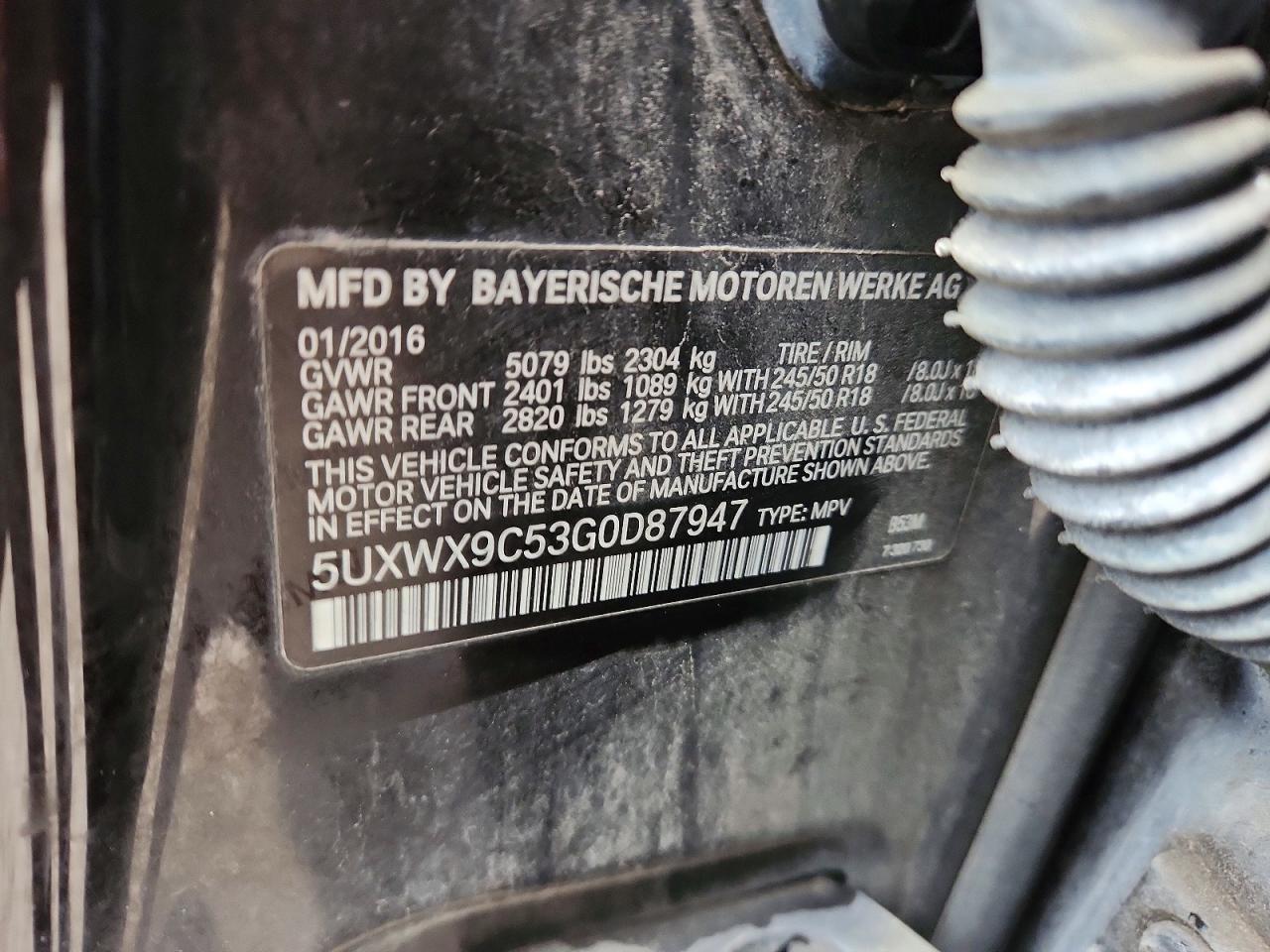 2016 BMW X3 xDrive28I - zdjęcie 13