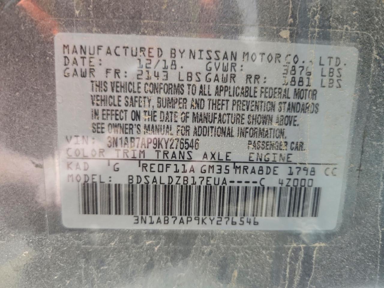 2019 Nissan Sentra Sv - zdjęcie 12
