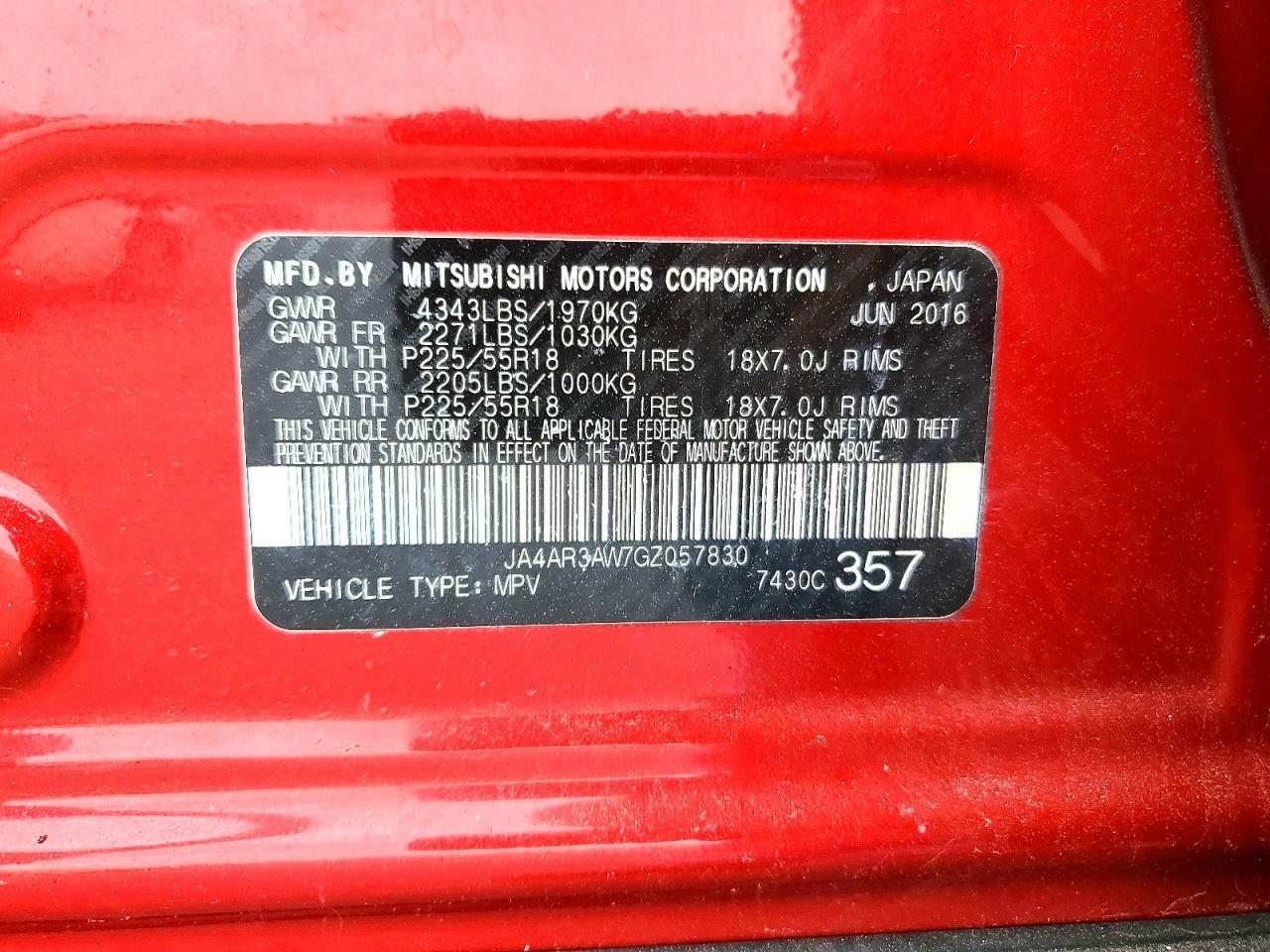 2016 Mitsubishi Outlander Sport Es - zdjęcie 12