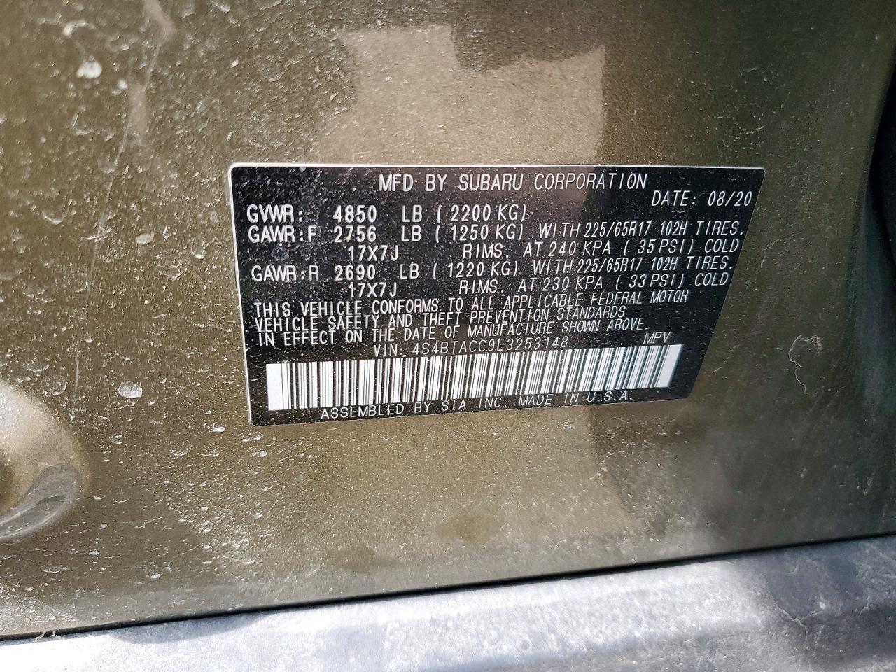 2020 Subaru Outback Premium - zdjęcie 13