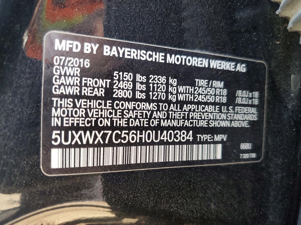 2017 BMW X3 xDrive35I - zdjęcie 12