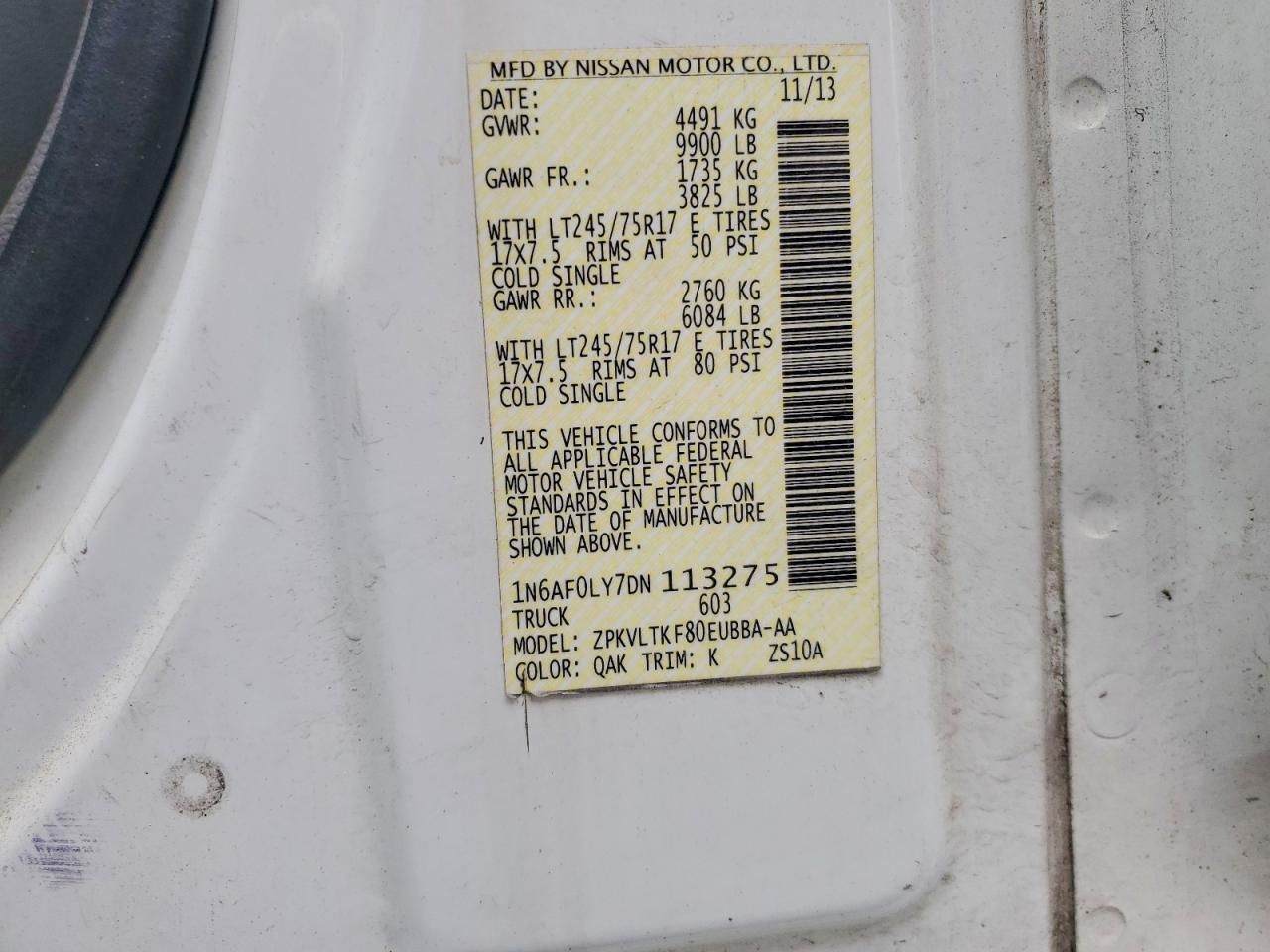 2013 Nissan Nv 2500 Hd S - zdjęcie 13