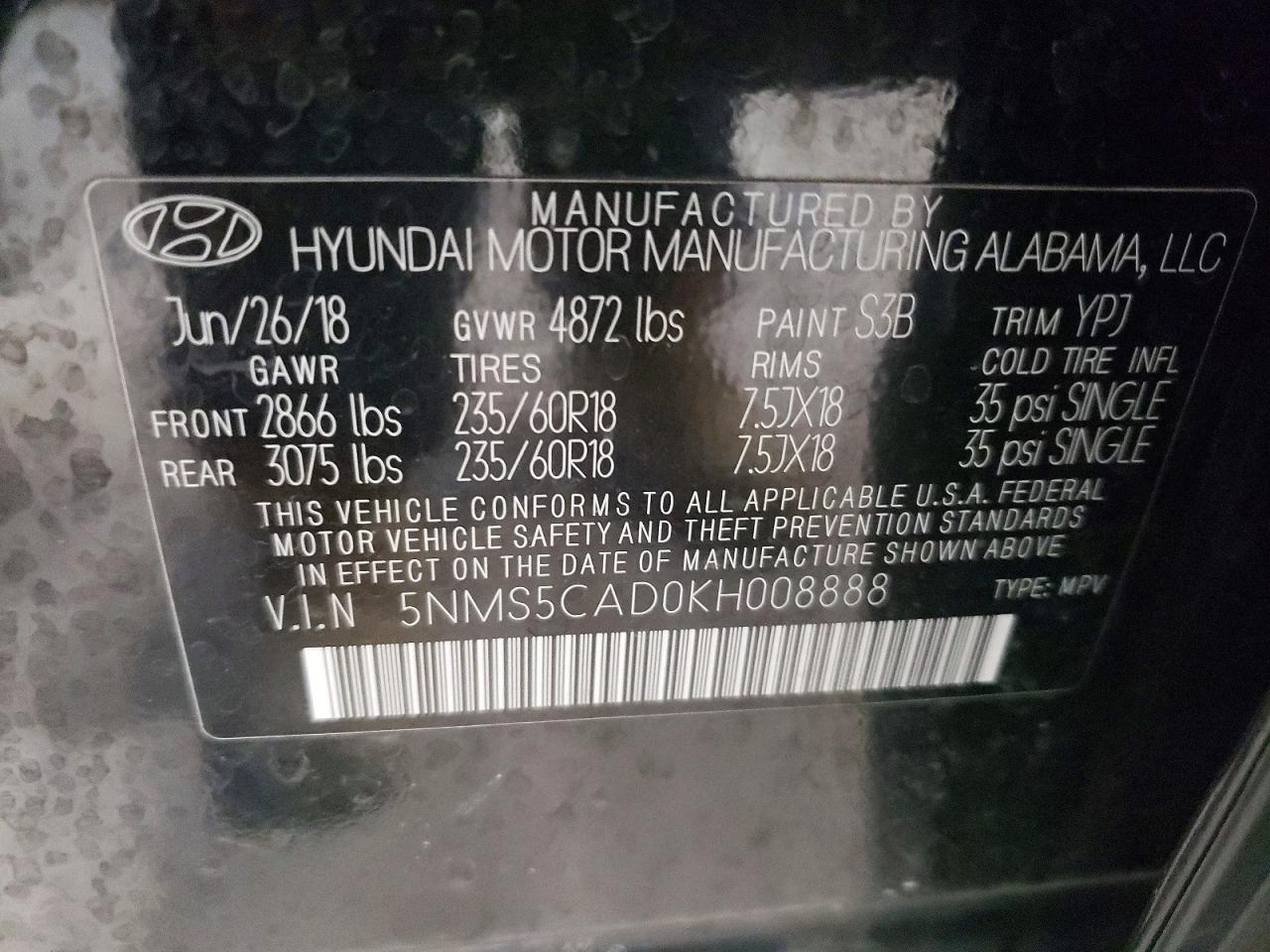 2019 Hyundai Santa Fe Ultimate 2.4L - zdjęcie 13