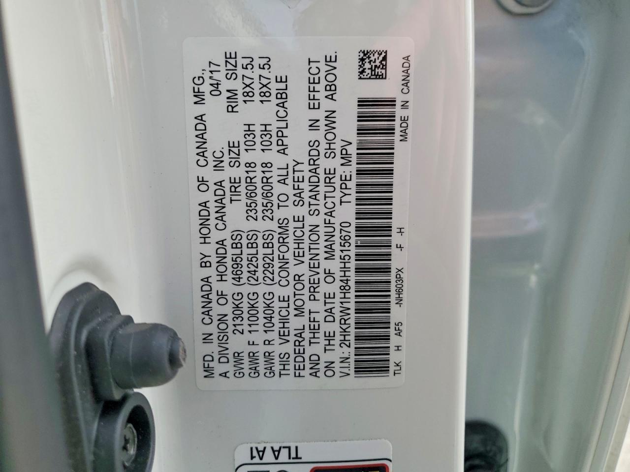 2017 Honda Cr-V Exl - zdjęcie 13
