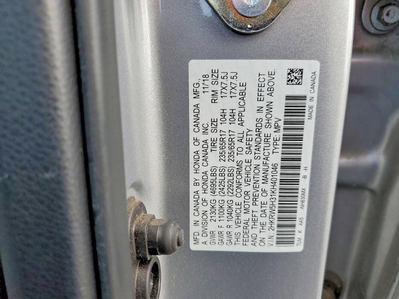 2019 Honda Cr-V Lx - zdjęcie 12