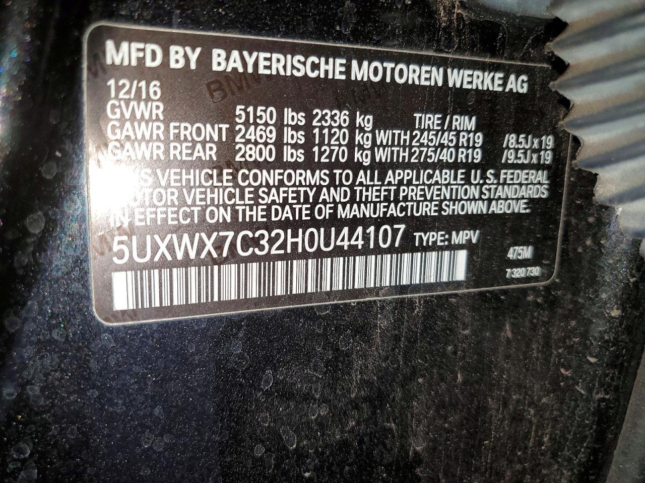 2017 BMW X3 xDrive35I - zdjęcie 12