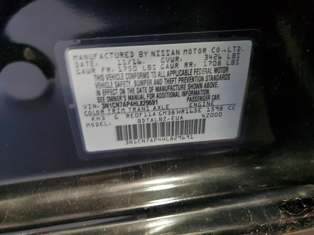 2017 Nissan Versa 1.6 Sv - zdjęcie 12