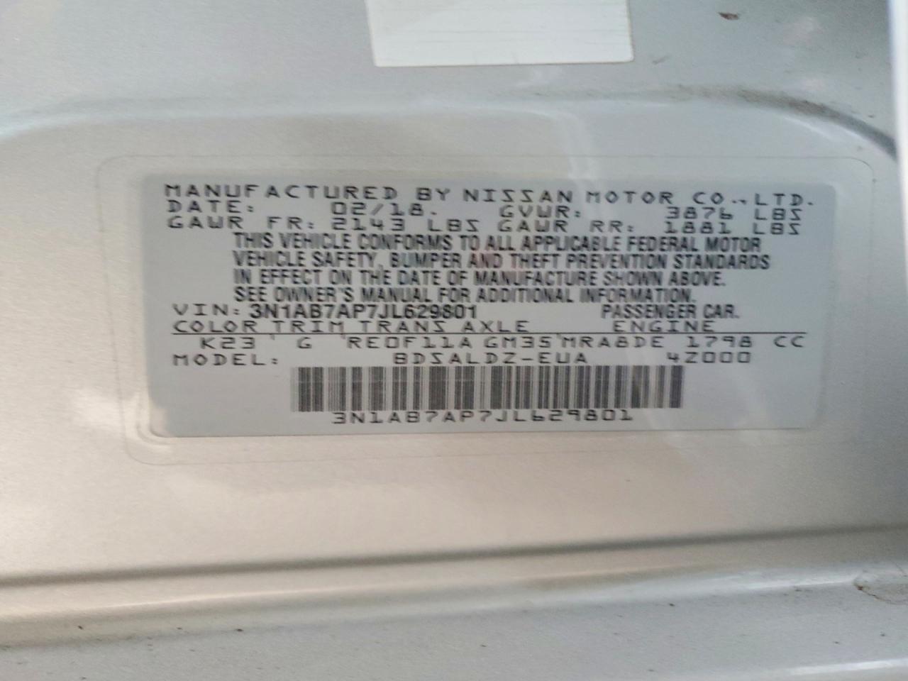 2018 Nissan Sentra Sv - zdjęcie 13