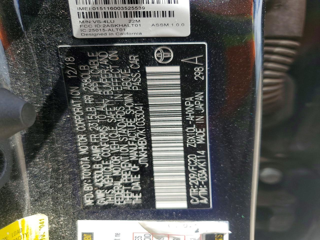 2019 Toyota C-Hr Le - zdjęcie 13