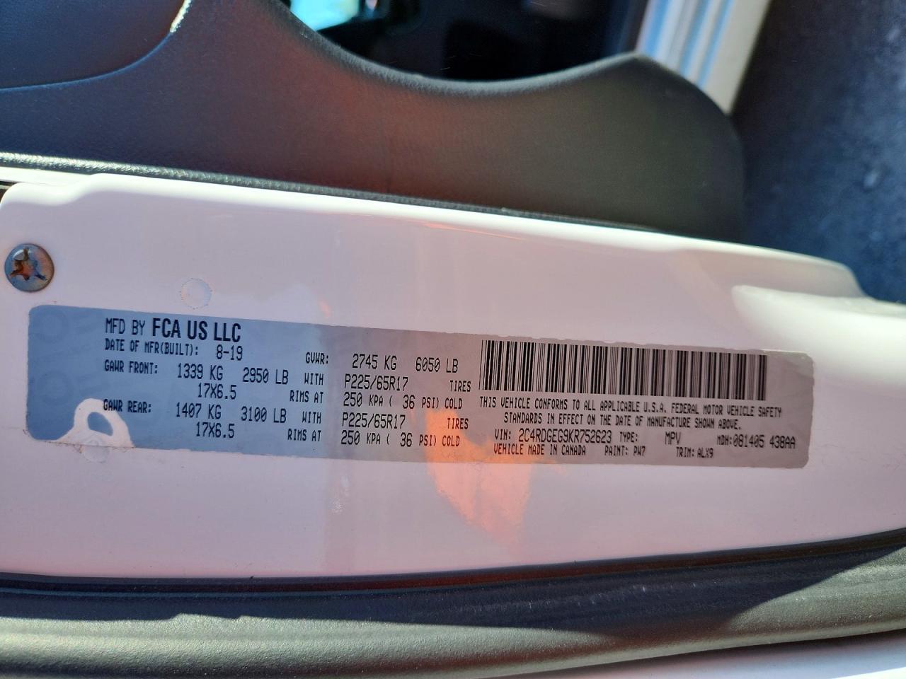 2019 Dodge Grand Caravan Gt - zdjęcie 14