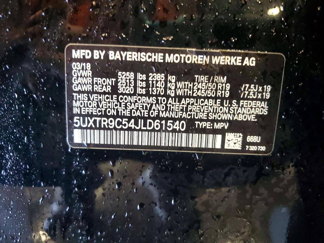 2018 BMW X3 xDrive30I - zdjęcie 12