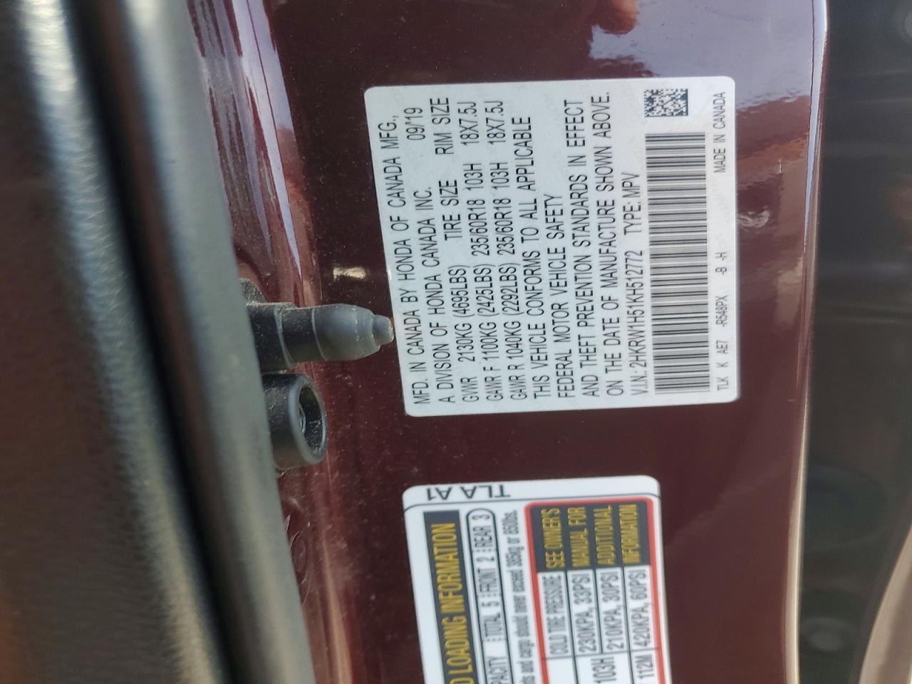 2019 Honda Cr-V Ex - zdjęcie 12