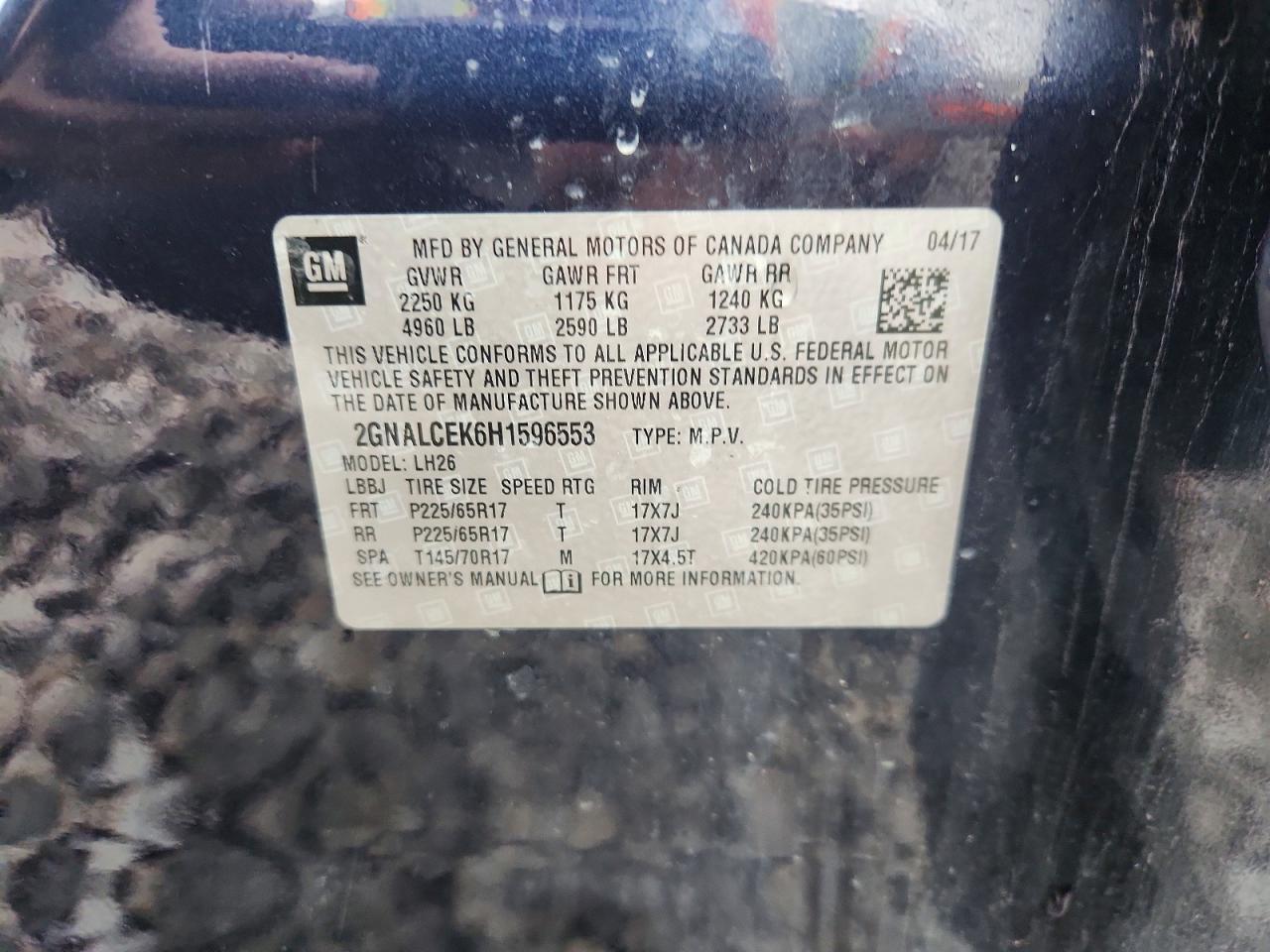 2017 Chevrolet Equinox Lt - zdjęcie 12